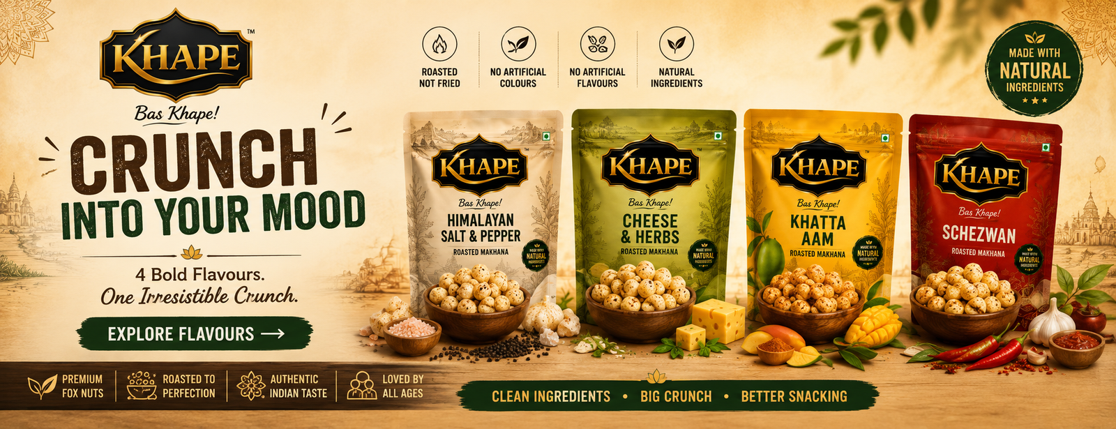 KHAPE roasted makhana for every mood – healthy crunchy Indian snack
