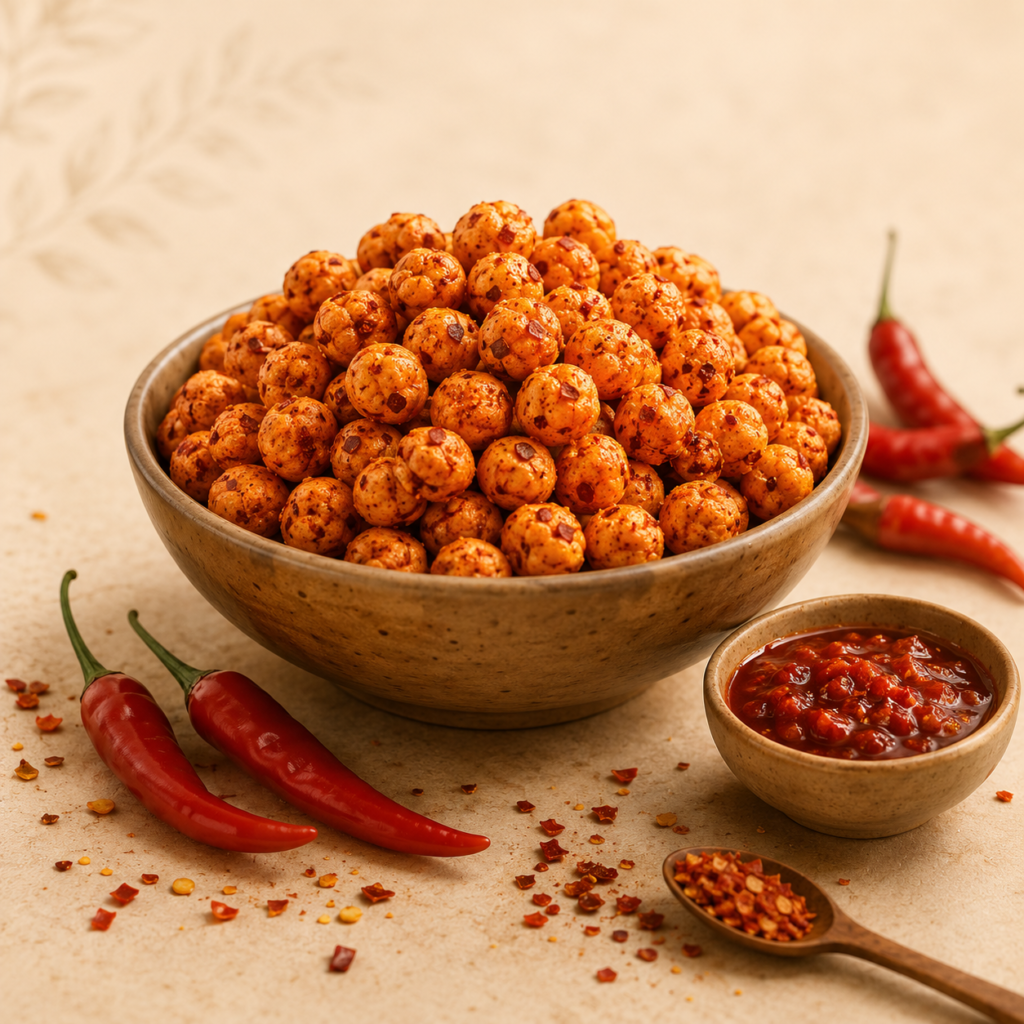KHAPE Schezwan roasted makhana with spicy red chilli seasoning